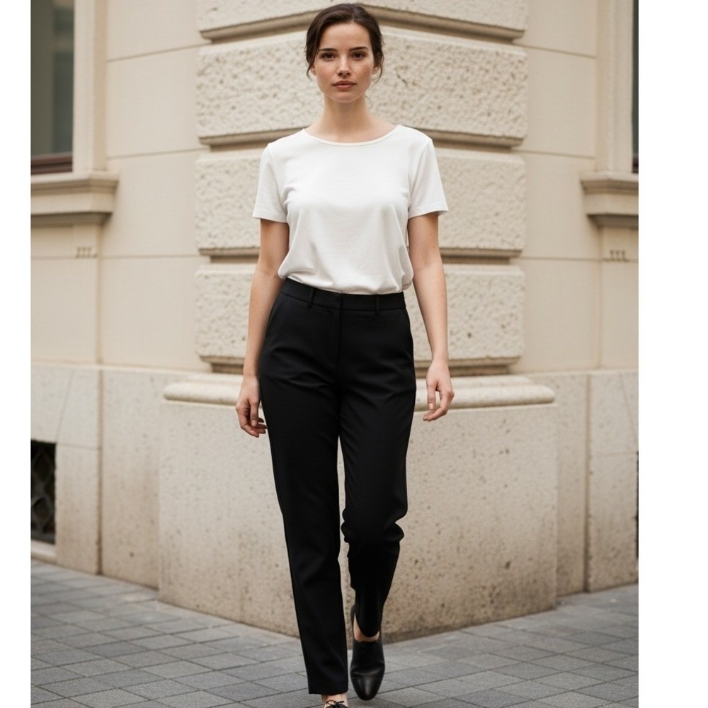Tommy Bahama 16 TW1228 Black‎ Silk Pleated Front Wide Leg Women Pants NWT